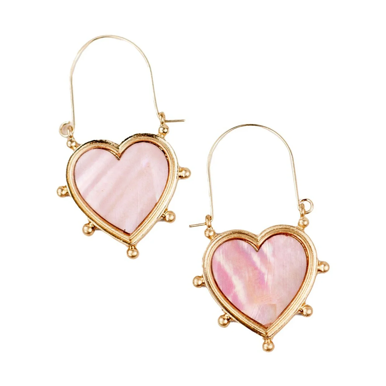 Alma Heart Earrings in Pink