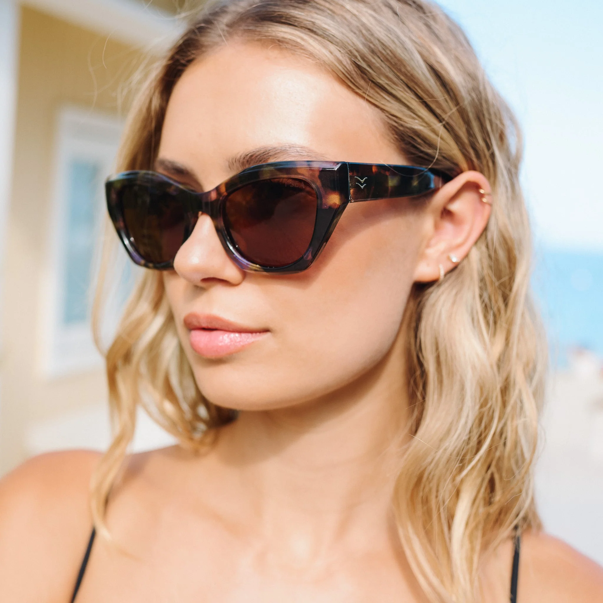 Avery Sunglass - Blue Tort/Brown - Image 3
