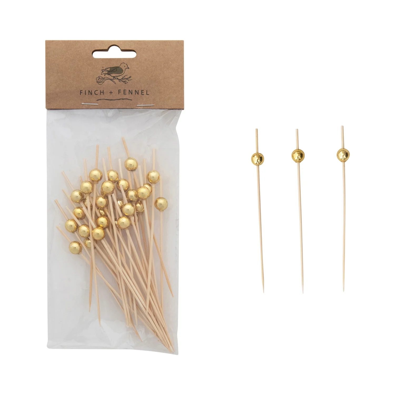 Bamboo Picks w/ Gold Finish