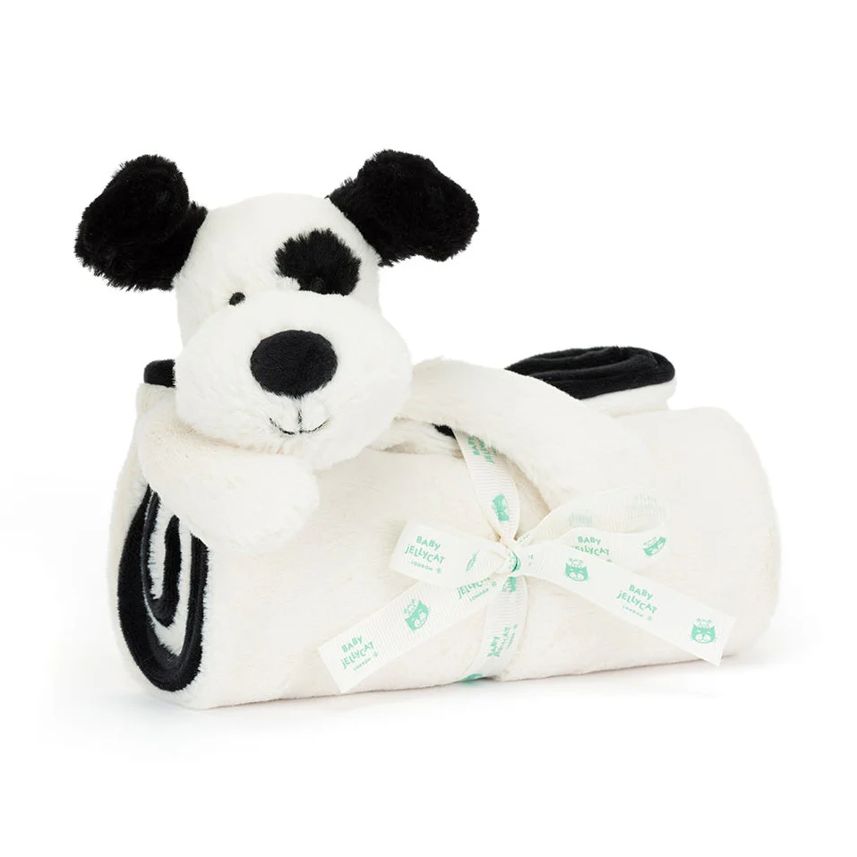 Bashful Black & Cream Puppy Blankie