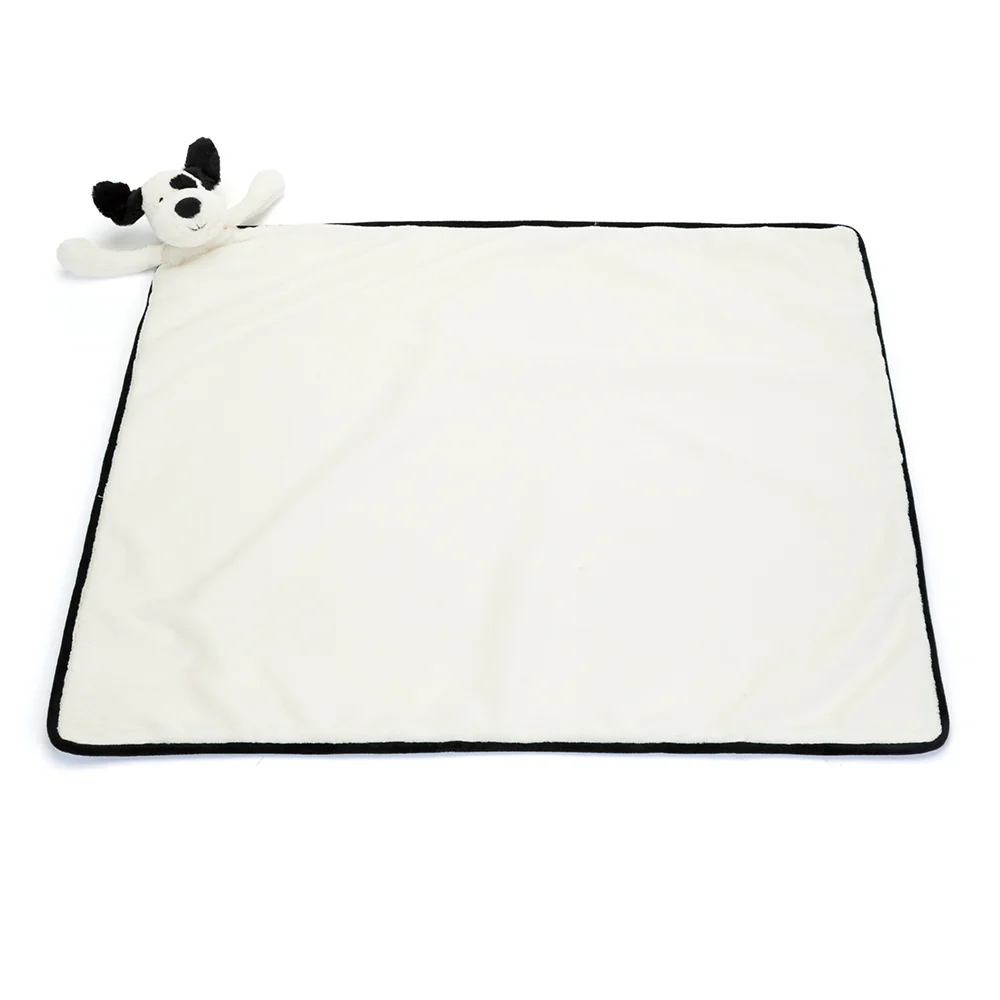 Bashful Black & Cream Puppy Blankie - Image 3