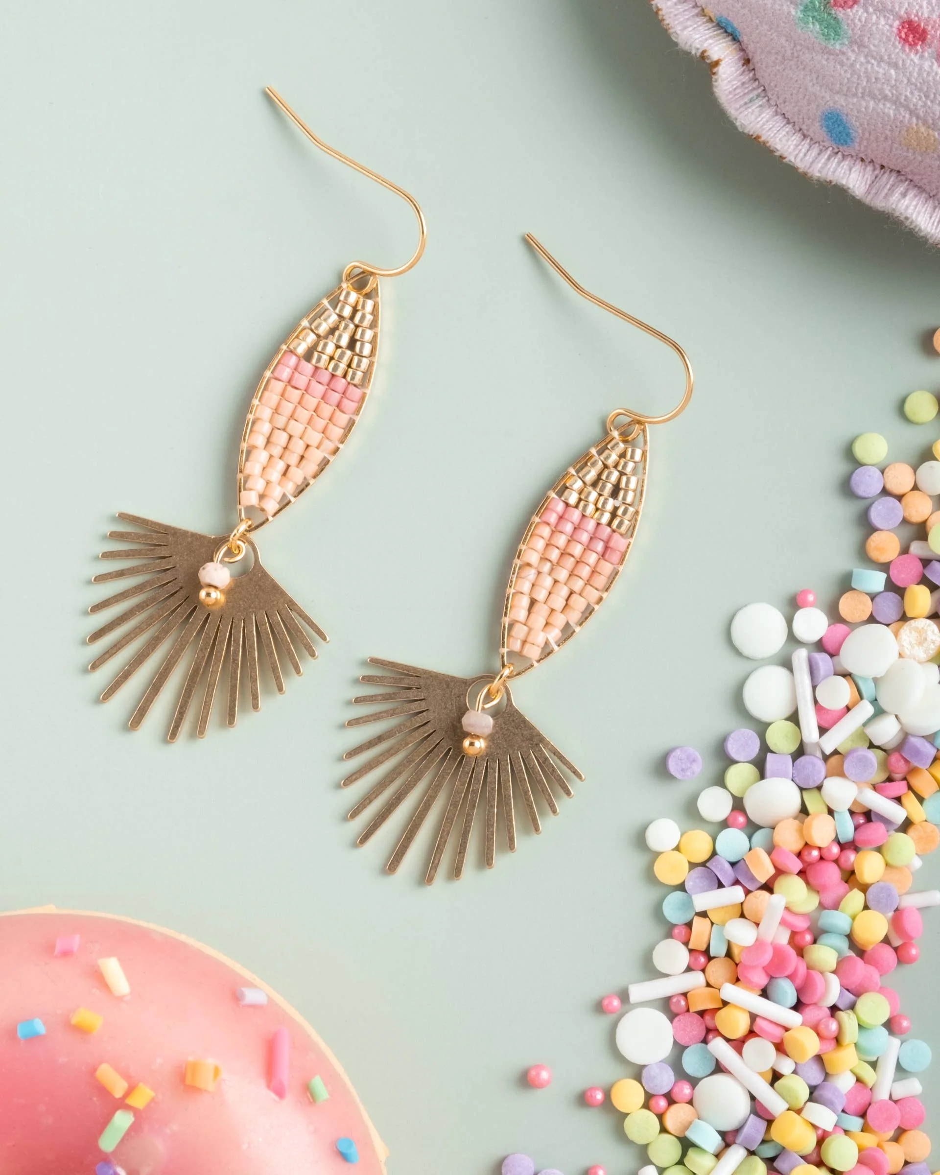 Peach - Cotton Candy Dangle Earrings - Image 2