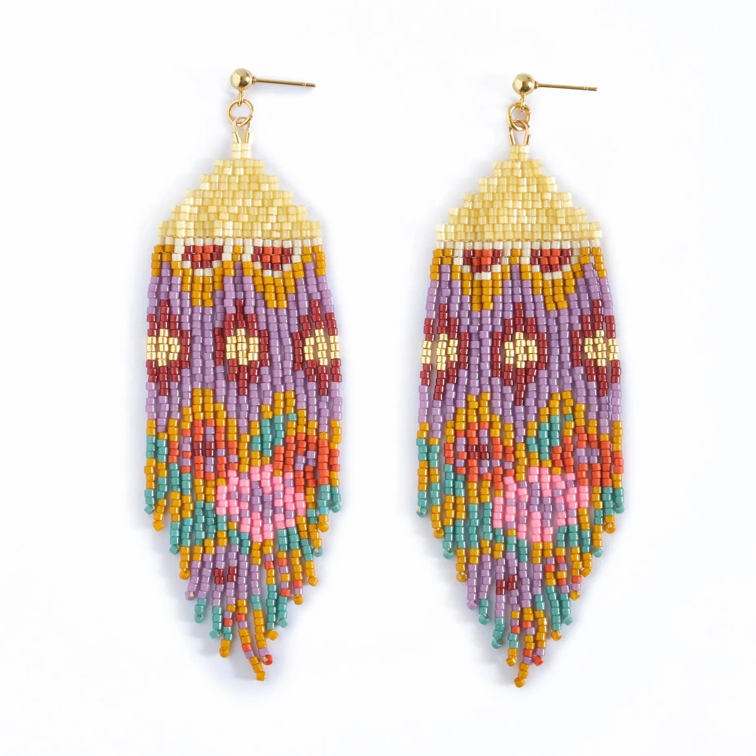 Huipil Fringe Earrings - Warmed Earth