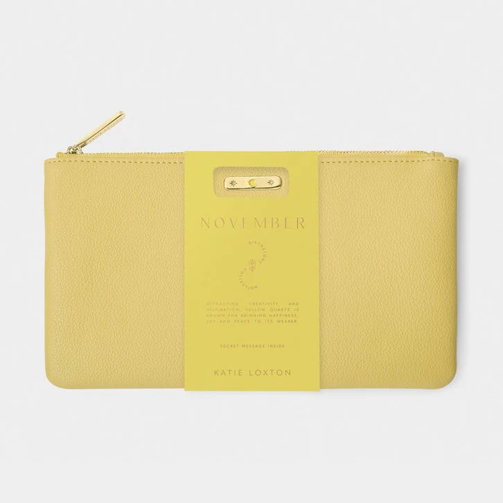 Birthstone Pouch - Nov - Yellow Quarts