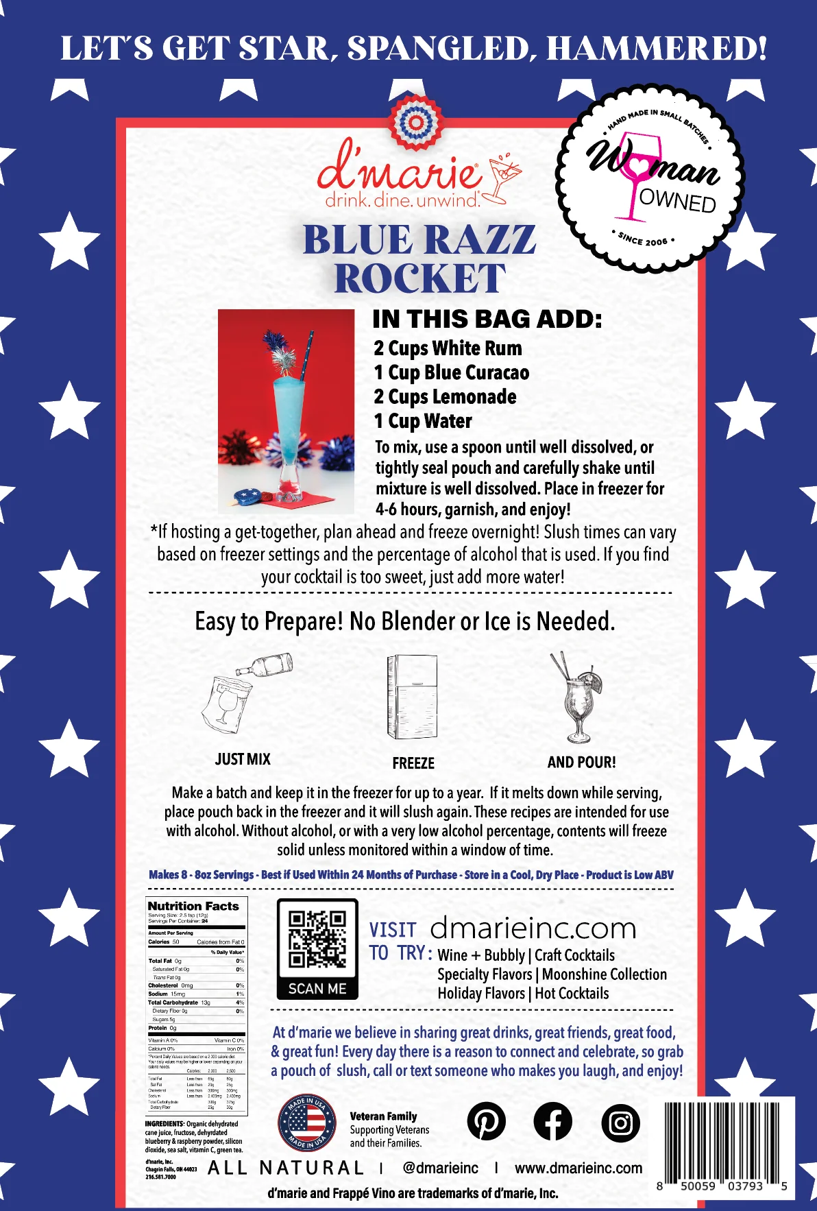Blue Razz Rocket Cocktail Mix - Image 3