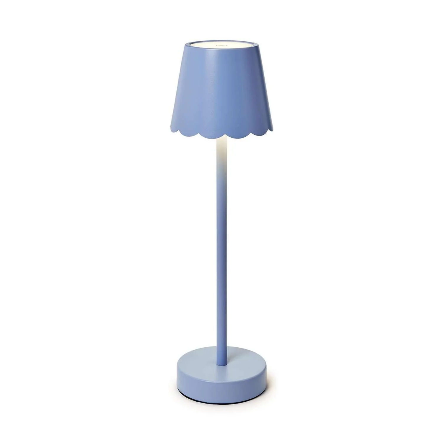 Blue Scalloped Shade Lamp