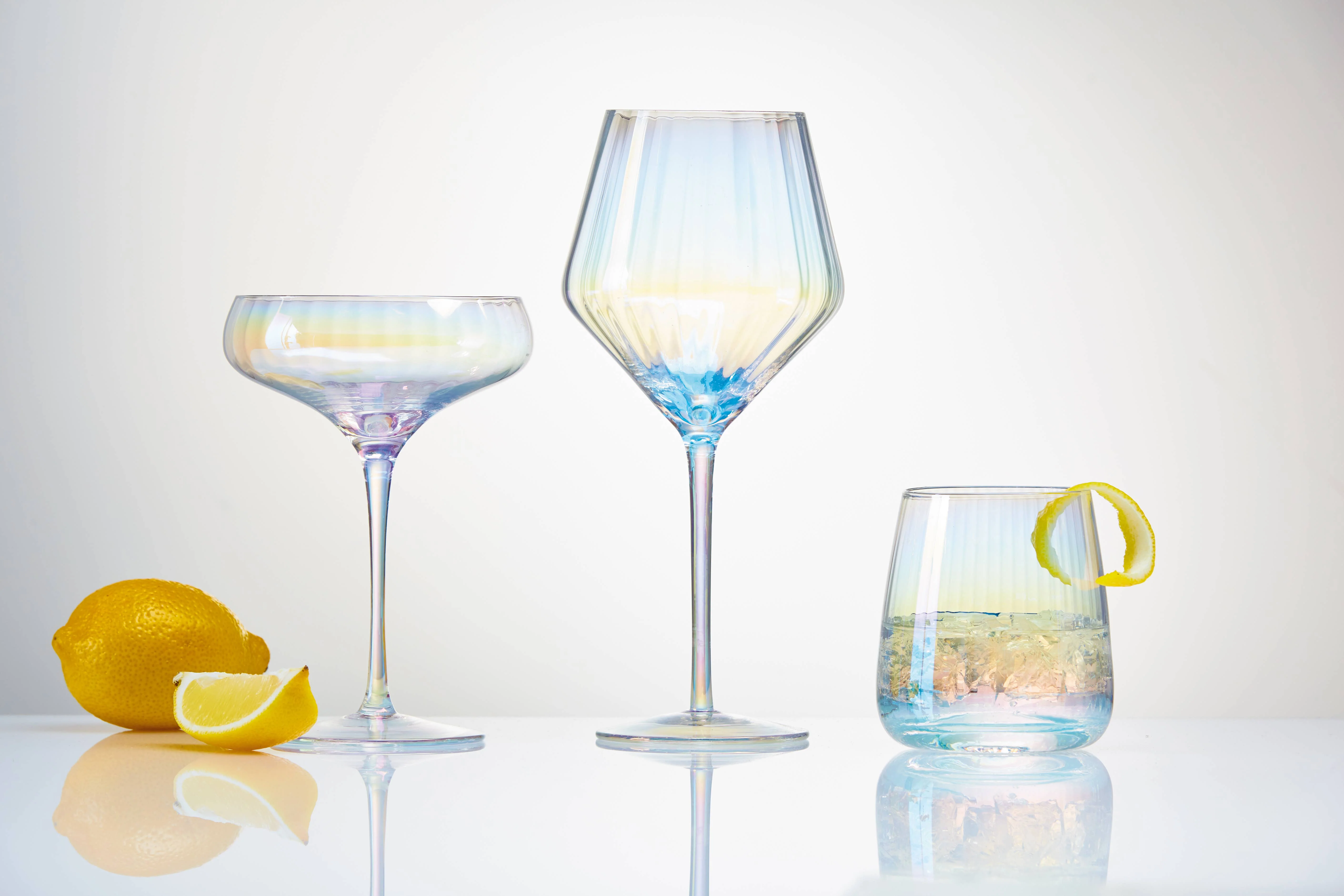 Chelsea Iridscent Optic Coupe Glass - Image 2