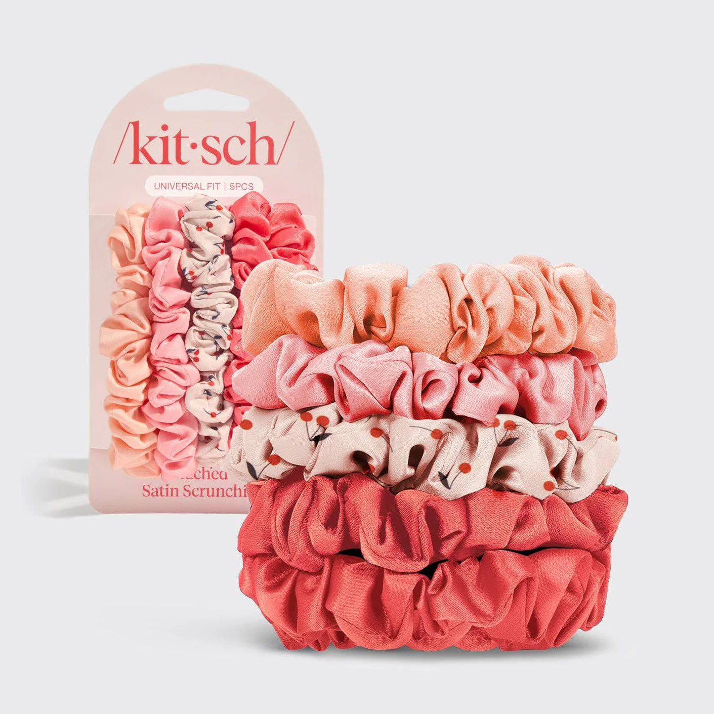 Cherry Blossom Satin Scrunchies