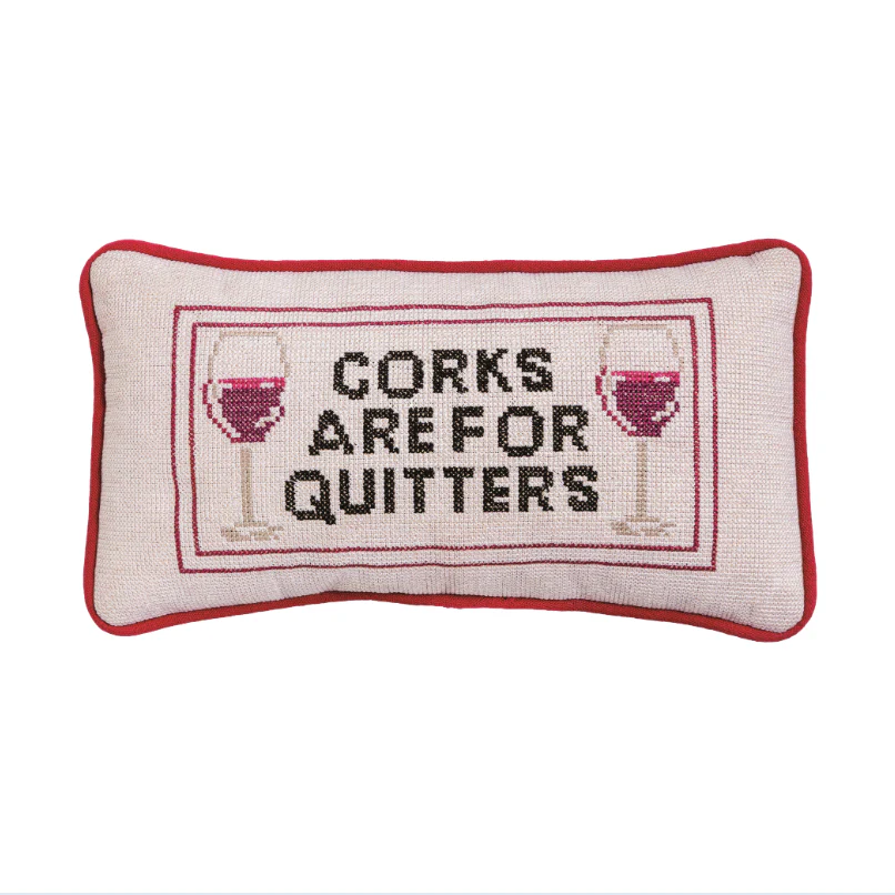 Corks Mini Needlepoint Pillows