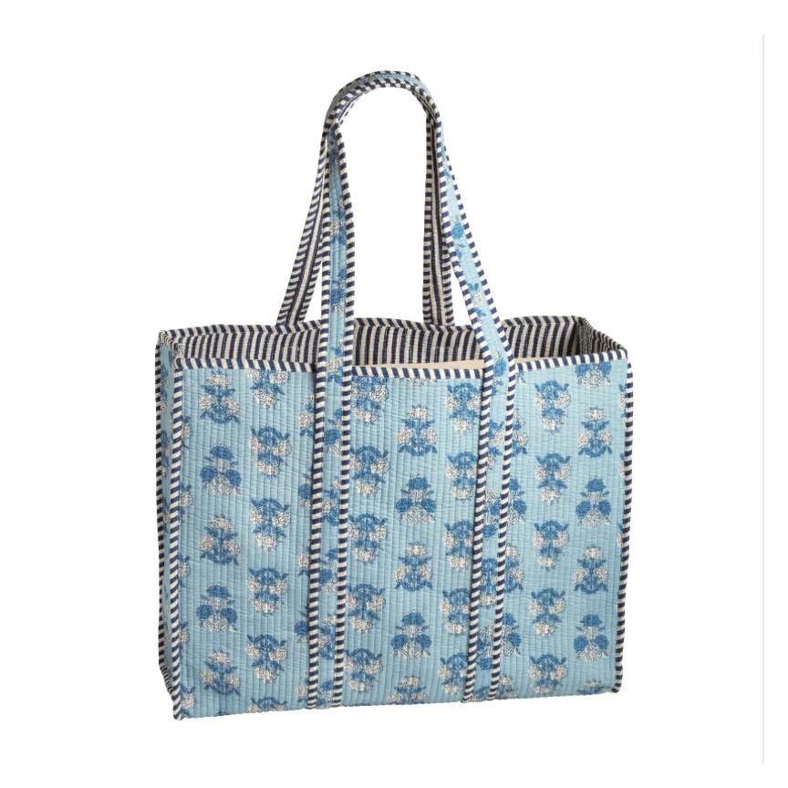 Cornflower Block Print Tote