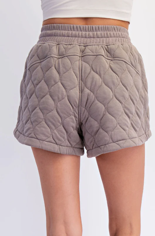 Dk Taupe Quilted Short (FINAL SALE) - Image 2