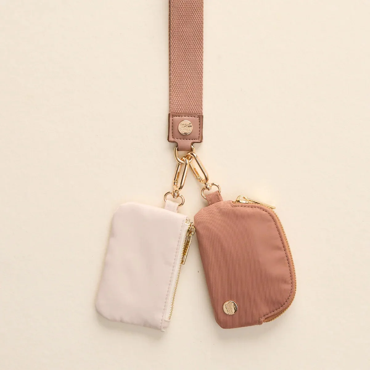Duo Pouch Wristlet- Beige - Image 2