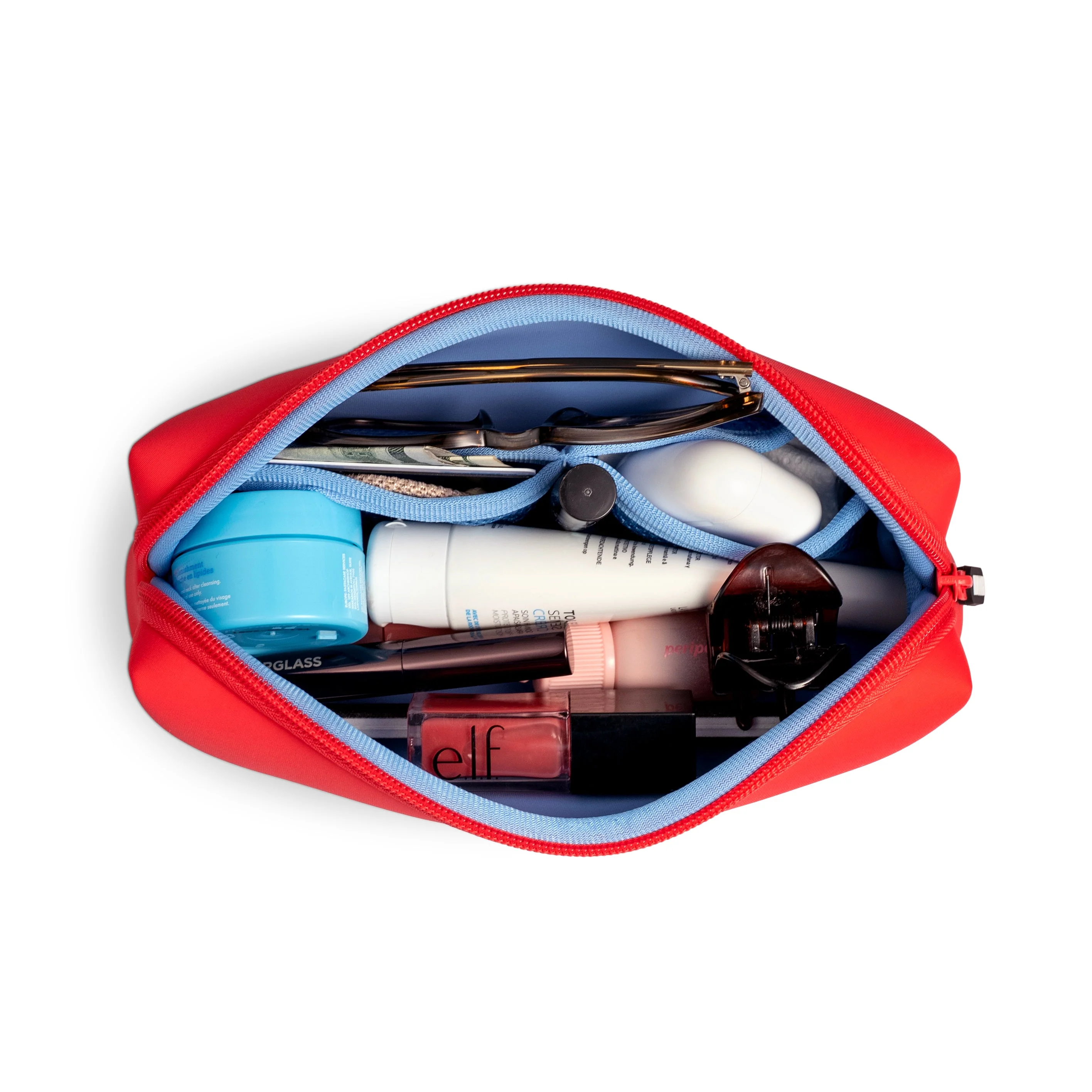 Essentials Pouch - Coral Red/ Periwinkle - Image 3