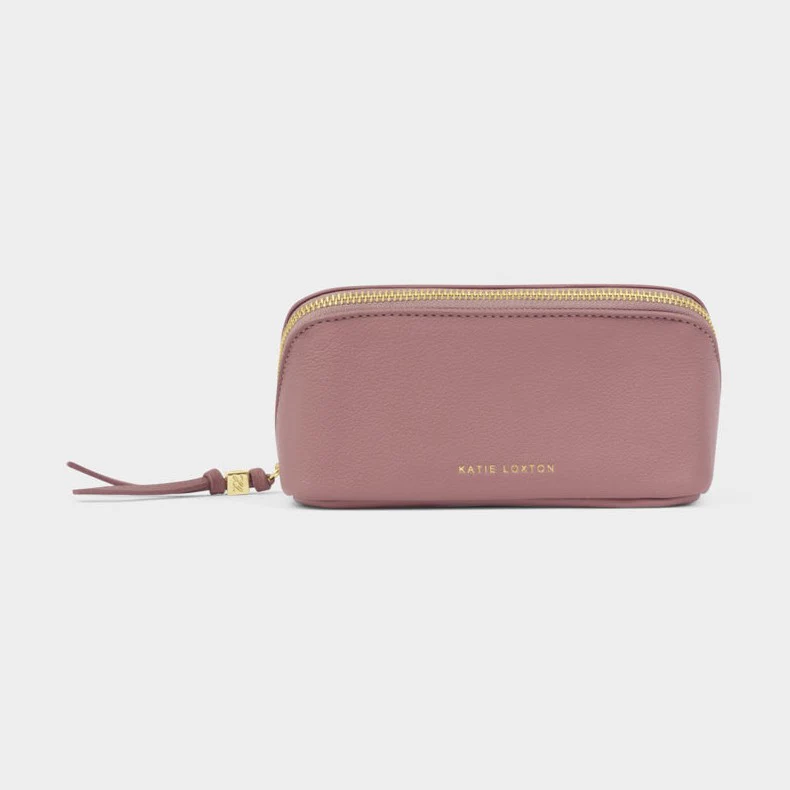 Fold- Out Mirror Make Up Bag - Deep Rose