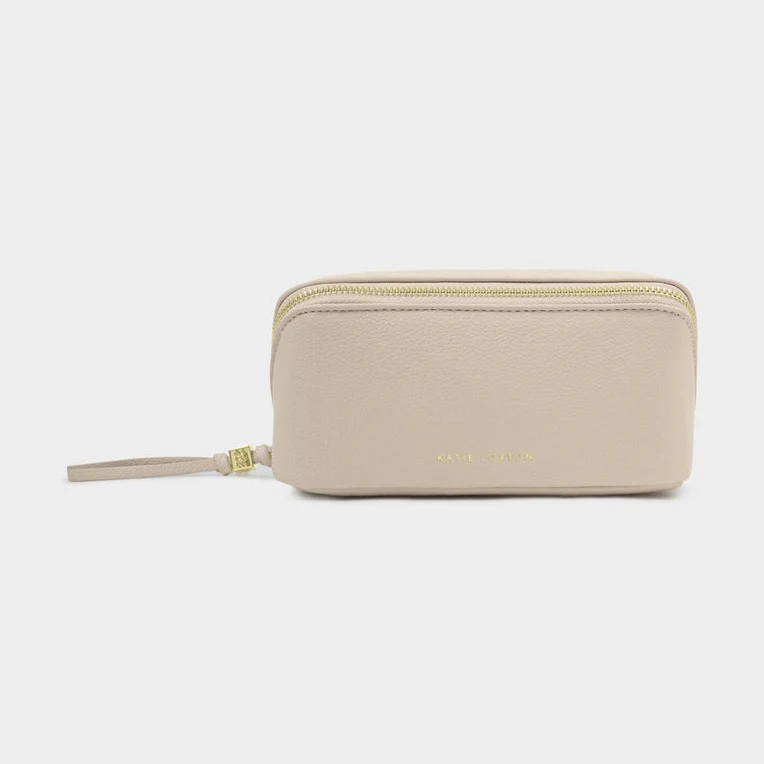 Fold- Out Mirror Make Up Bag - Oyster