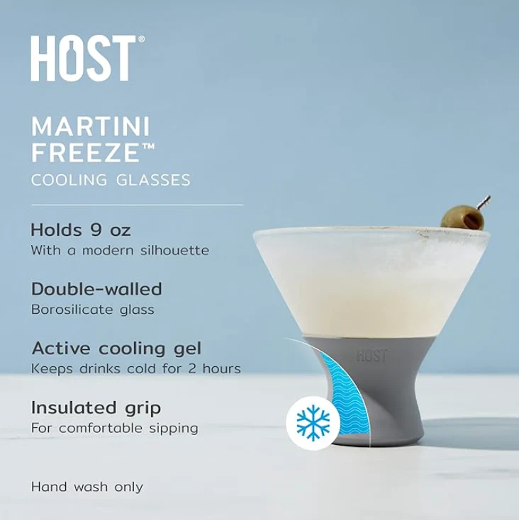 Glass Freeze Martini Glass Set - Gray - Image 4