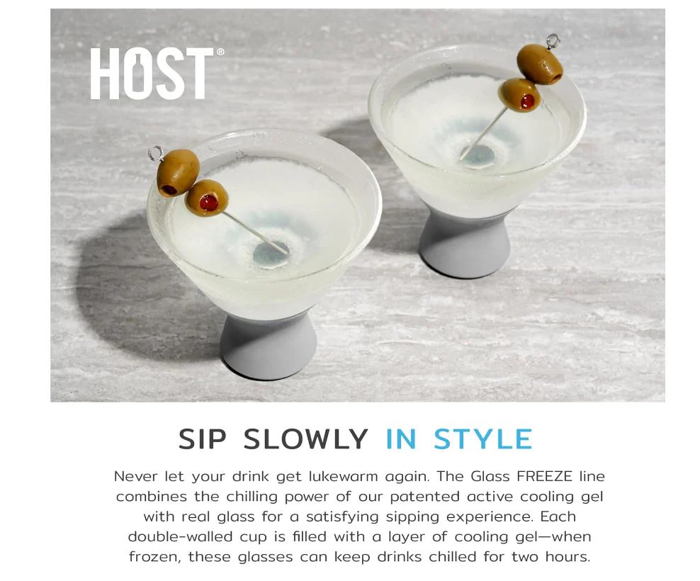 Glass Freeze Martini Glass Set - Gray - Image 5