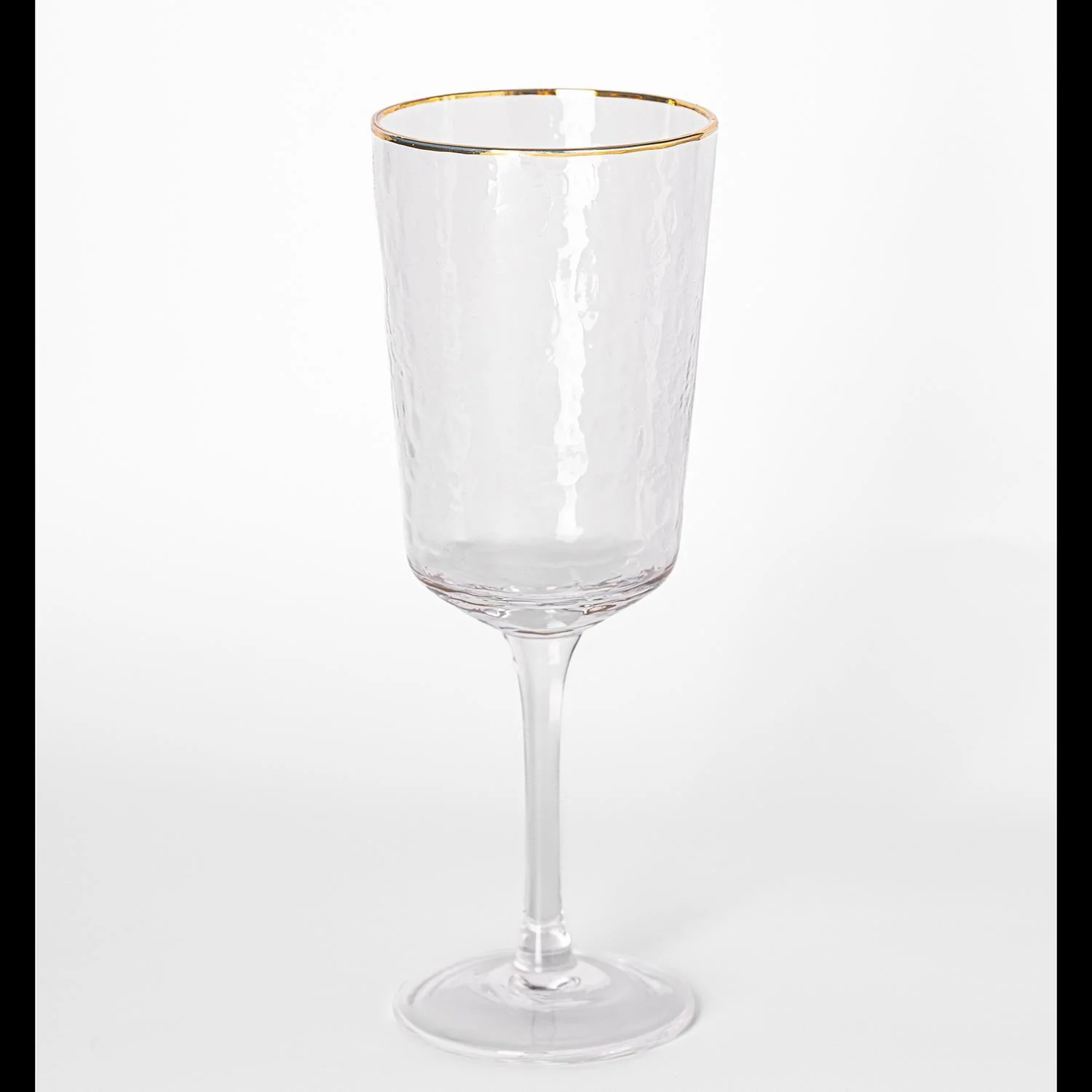 Glass Wine Hammered Clear