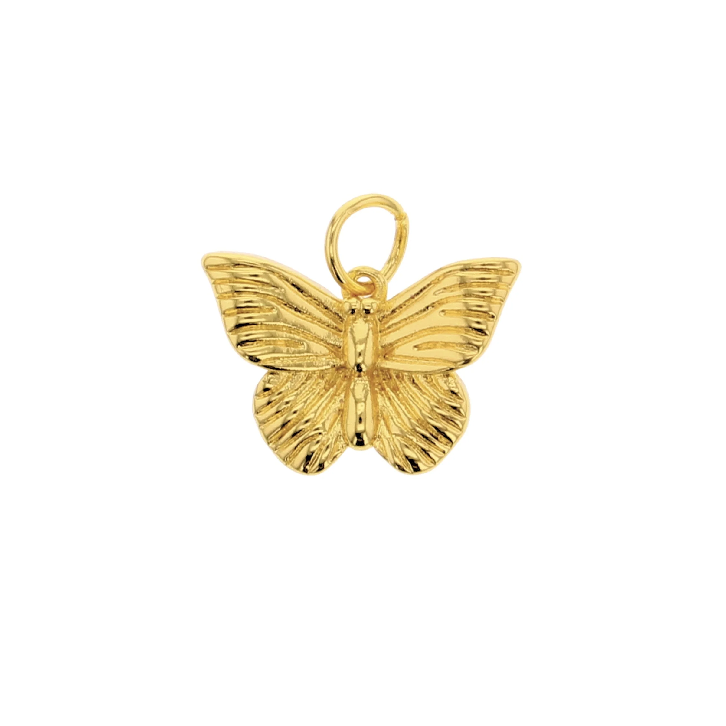 Gold Textured Butterfly Charm