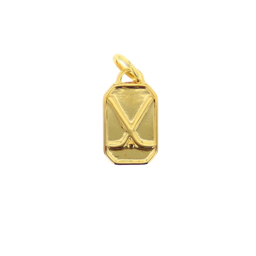 Gold Hockey Charm