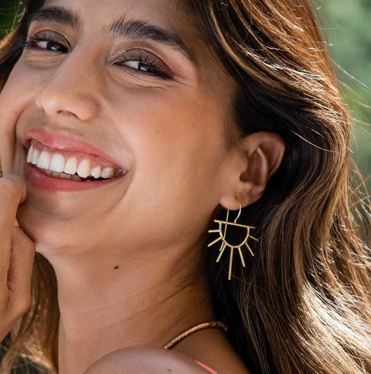 Gretchen Half Sun Threader Earrings - Image 2