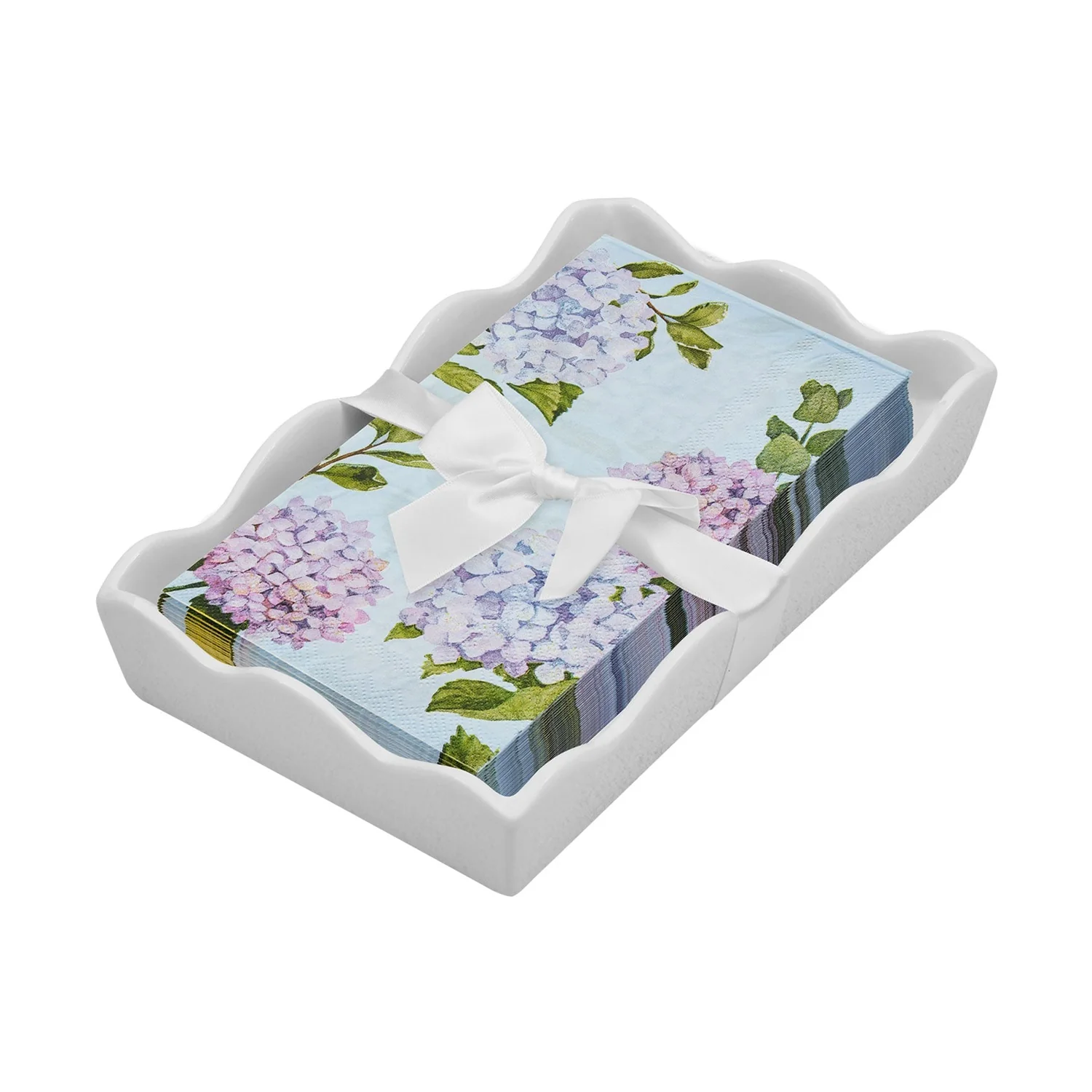 Guest Towel Tray Set - Hydragea