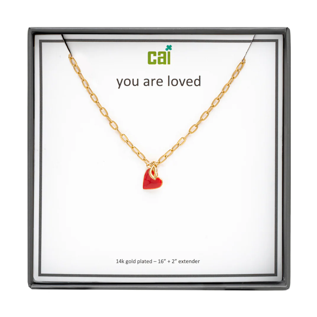 Heart & Lips You Are Loved Necklace