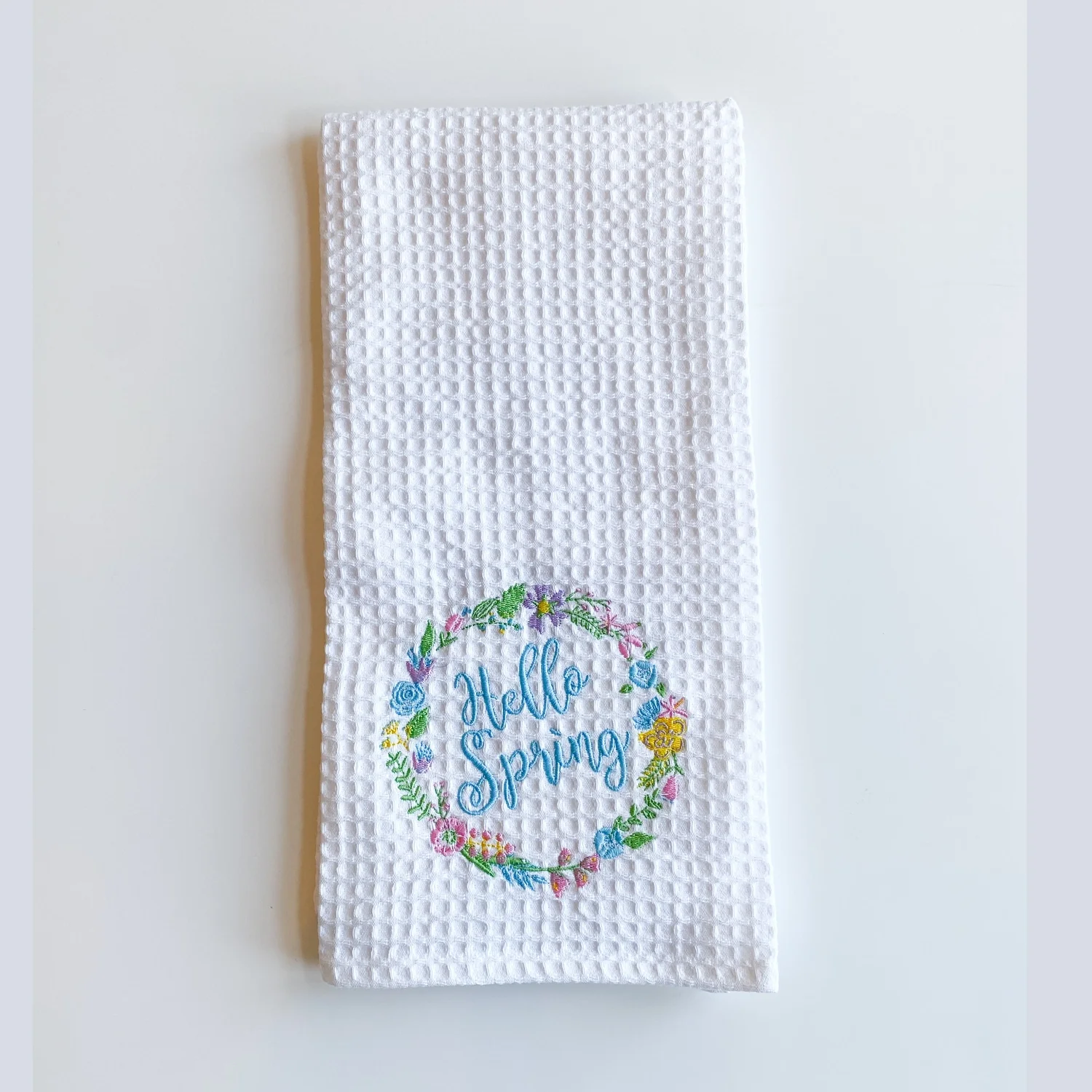 Hello Spring Waffle Towel