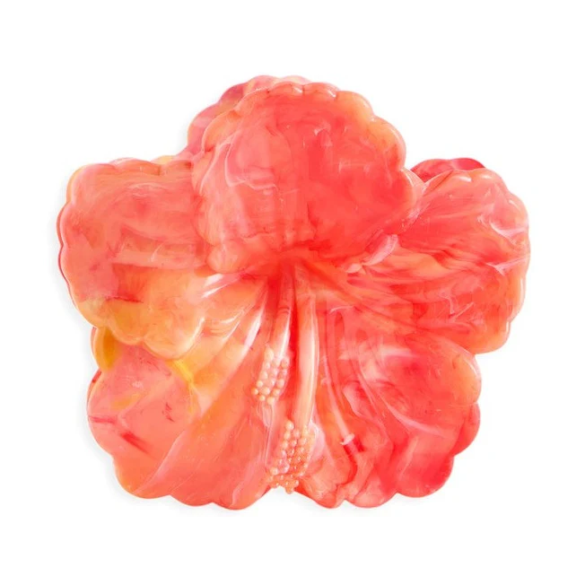 Hibiscus Claw Clip - Orange