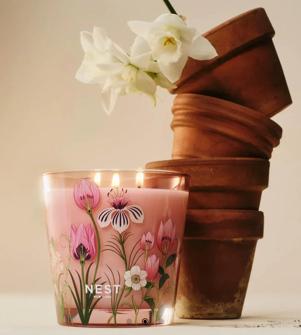 Himalayan Salt & Rosewater Decorative 3 Wick Candle - Image 2