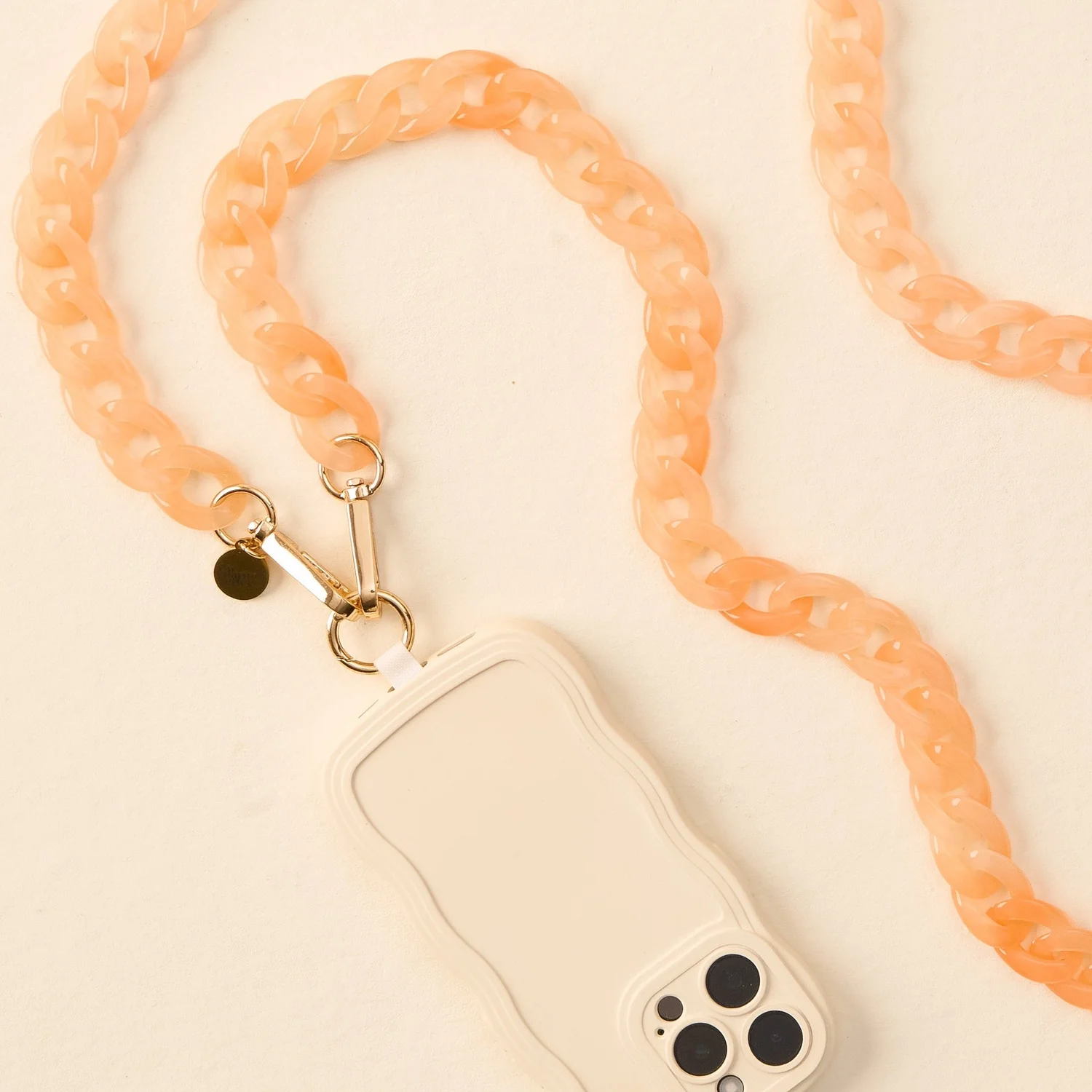 Hold the Phone Crossbody Chain-Marble Peach