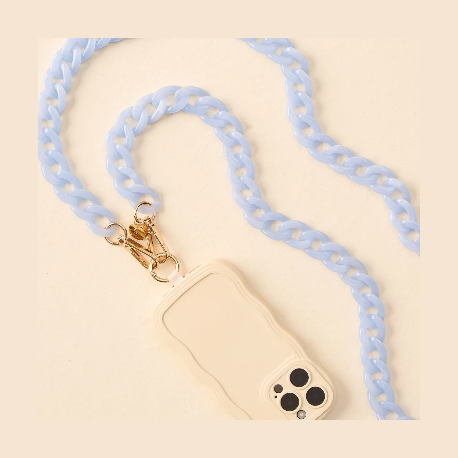 Hold the Phone Crossbody Chain-Marble Sky Blue
