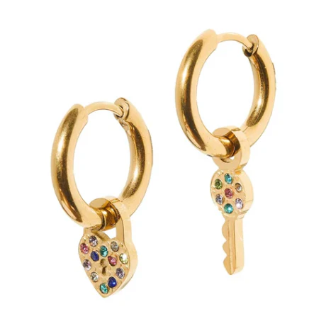 Huggie Charm- Lock & Key