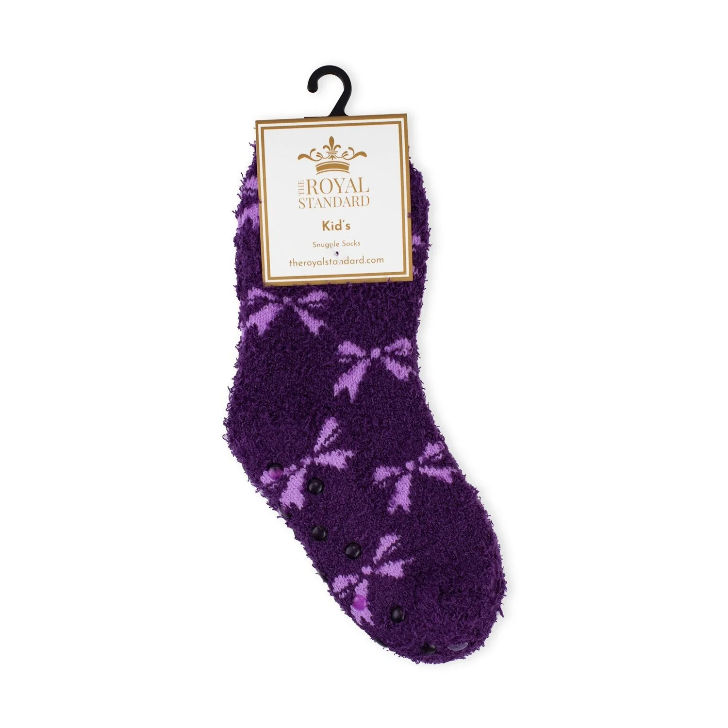 Kid's Purple Hannah Bow Snuggle Socks