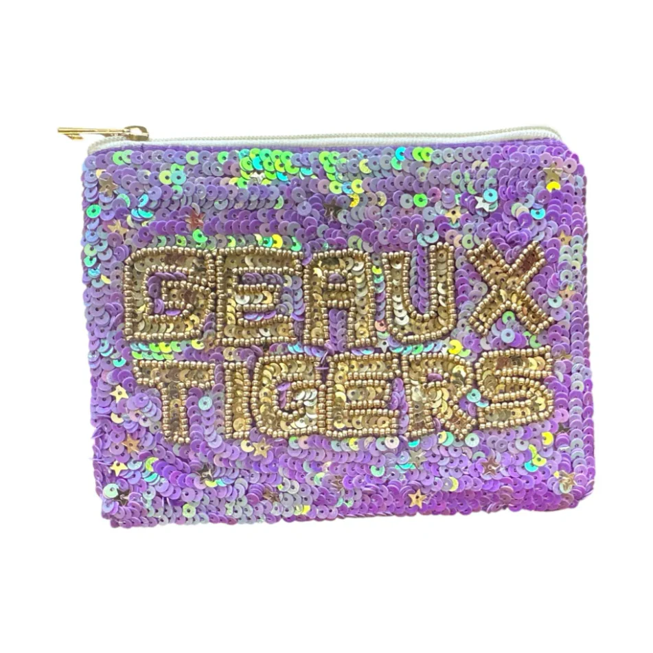 Lavender Geaux Tigers Coin Purse
