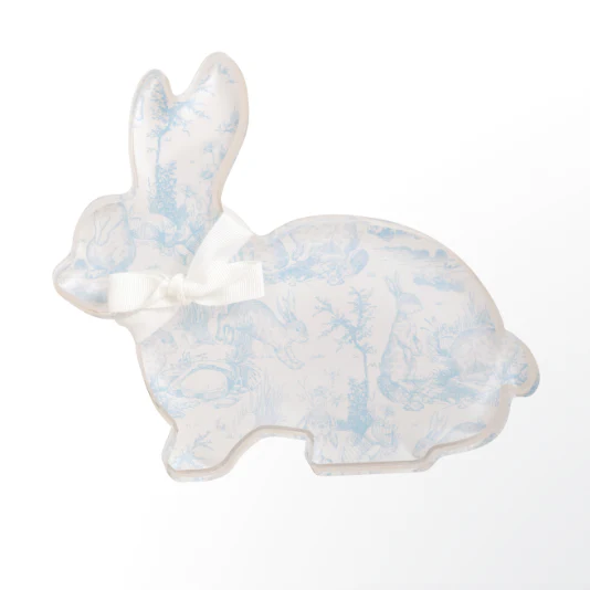 Laying Down Toile Acrylic Bunny Sitter