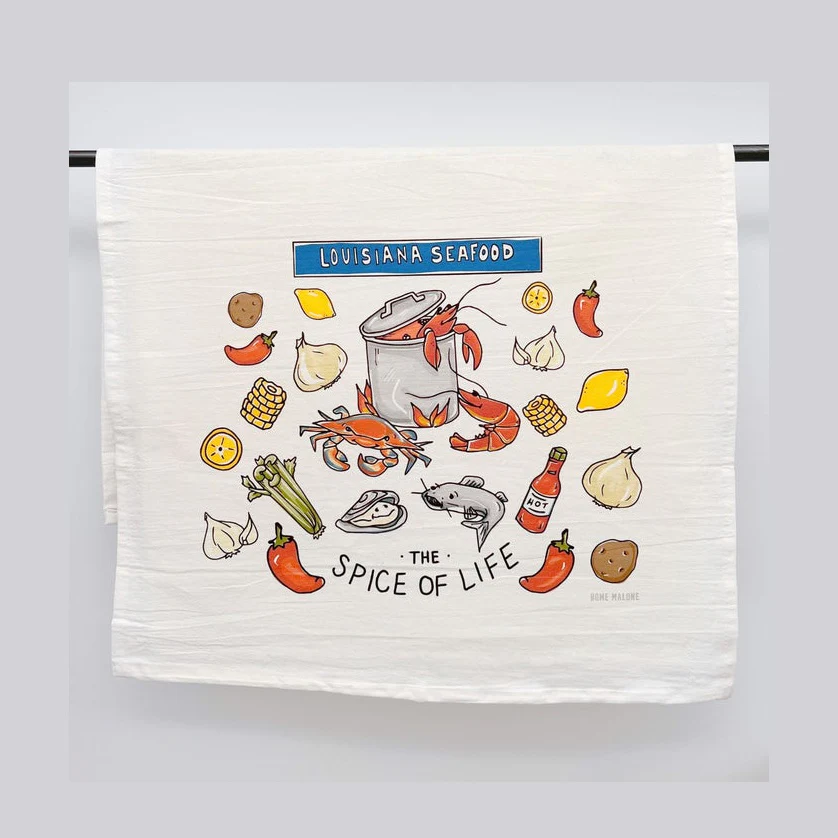 Louisiana Seafood Tea Towel