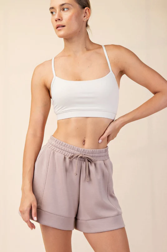 Lt Mocha Modal Pleat Short - Image 3