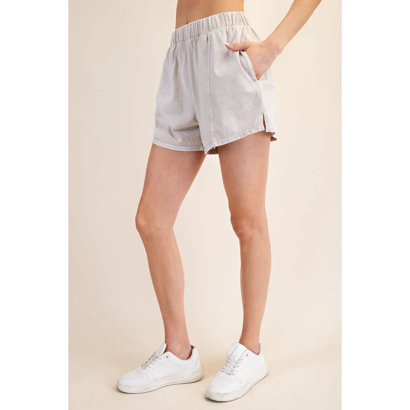 Lt Taupe Mineral Washed Shorts (FINAL SALE)