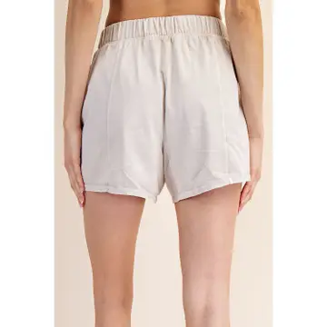 Lt Taupe Mineral Washed Shorts (FINAL SALE) - Image 2