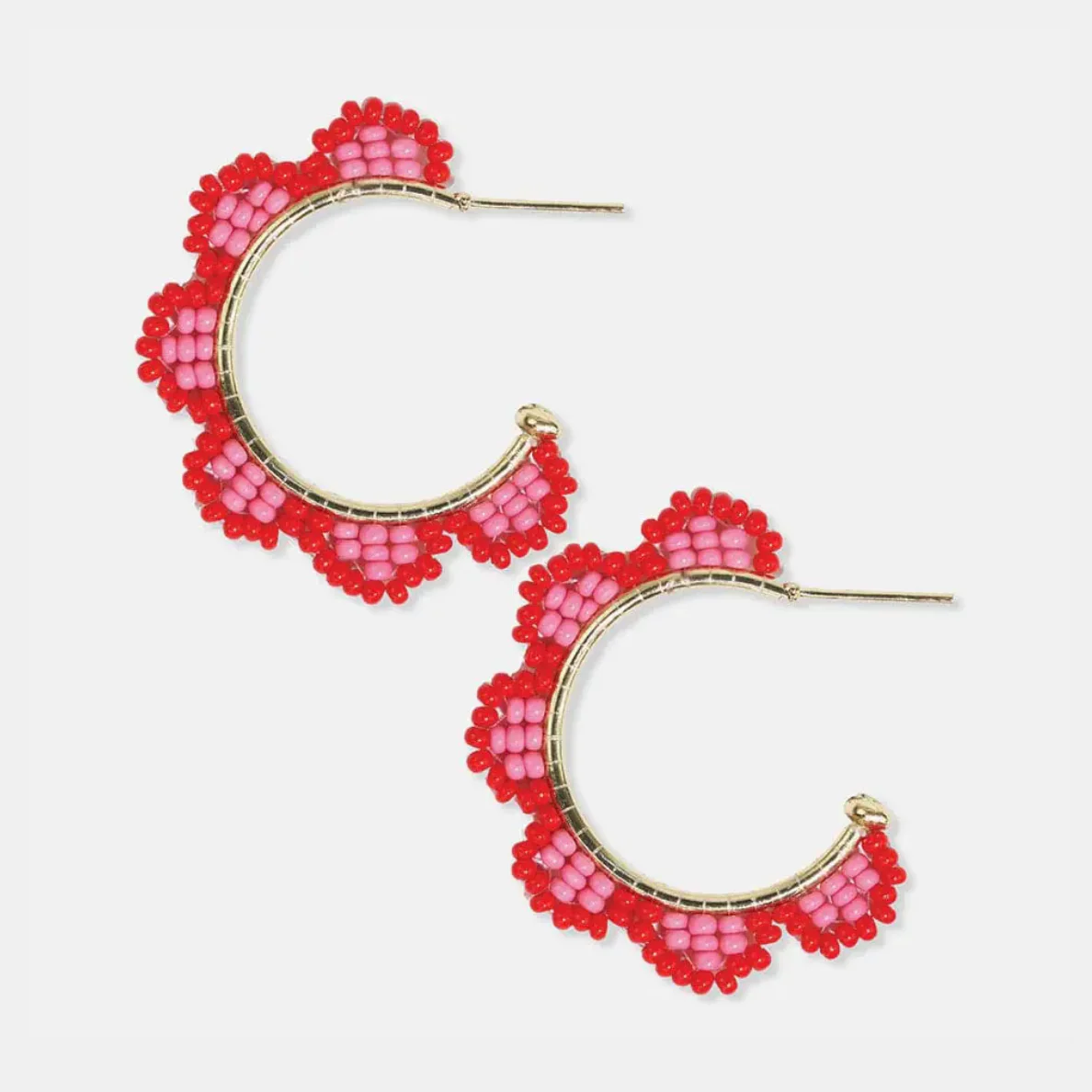 Luna Beaded Scallop Hoop Tomato