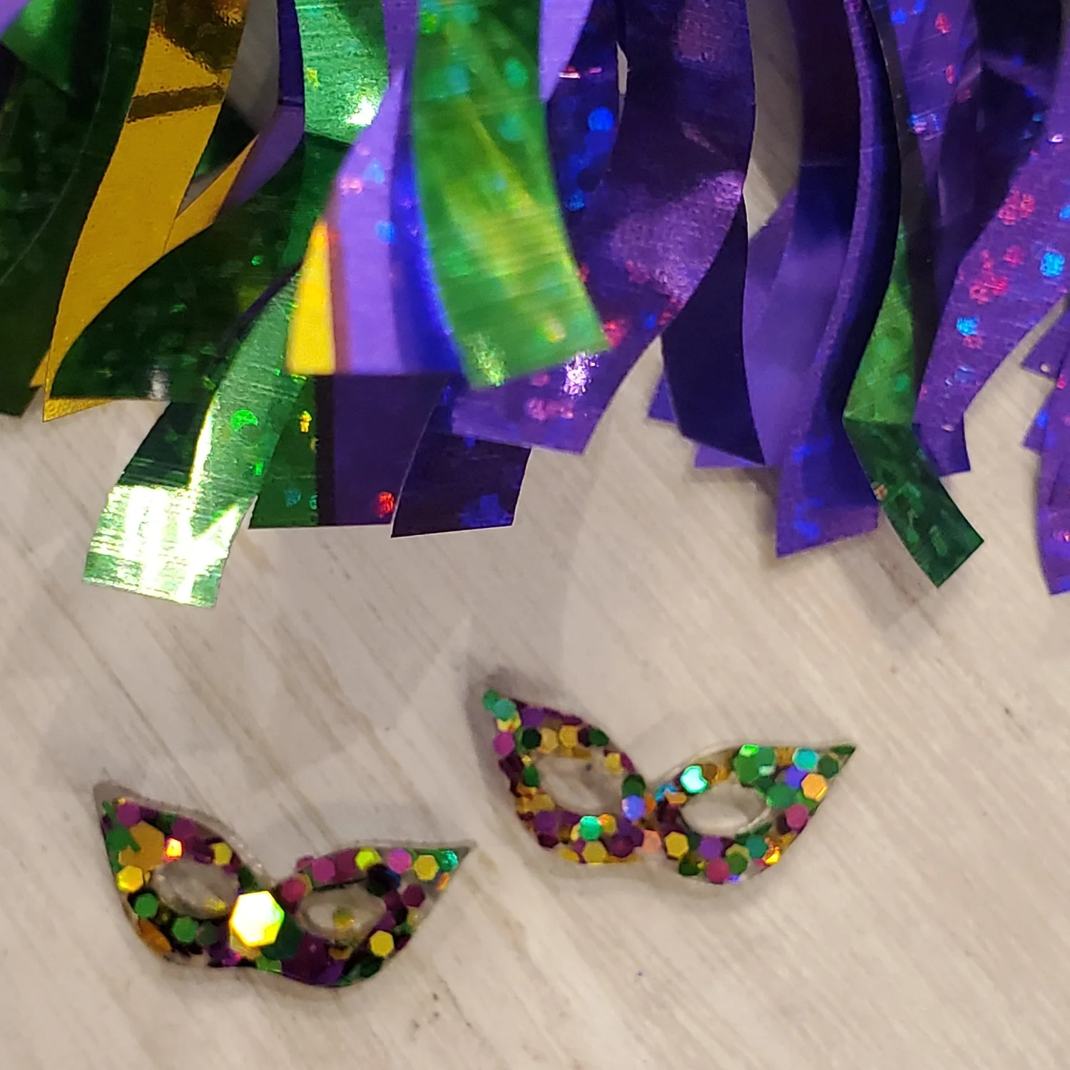 Mardi Gras Mask Studs