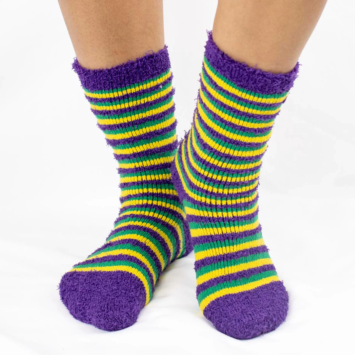 Mardi Gras Stripe Snuggle Socks - Image 2