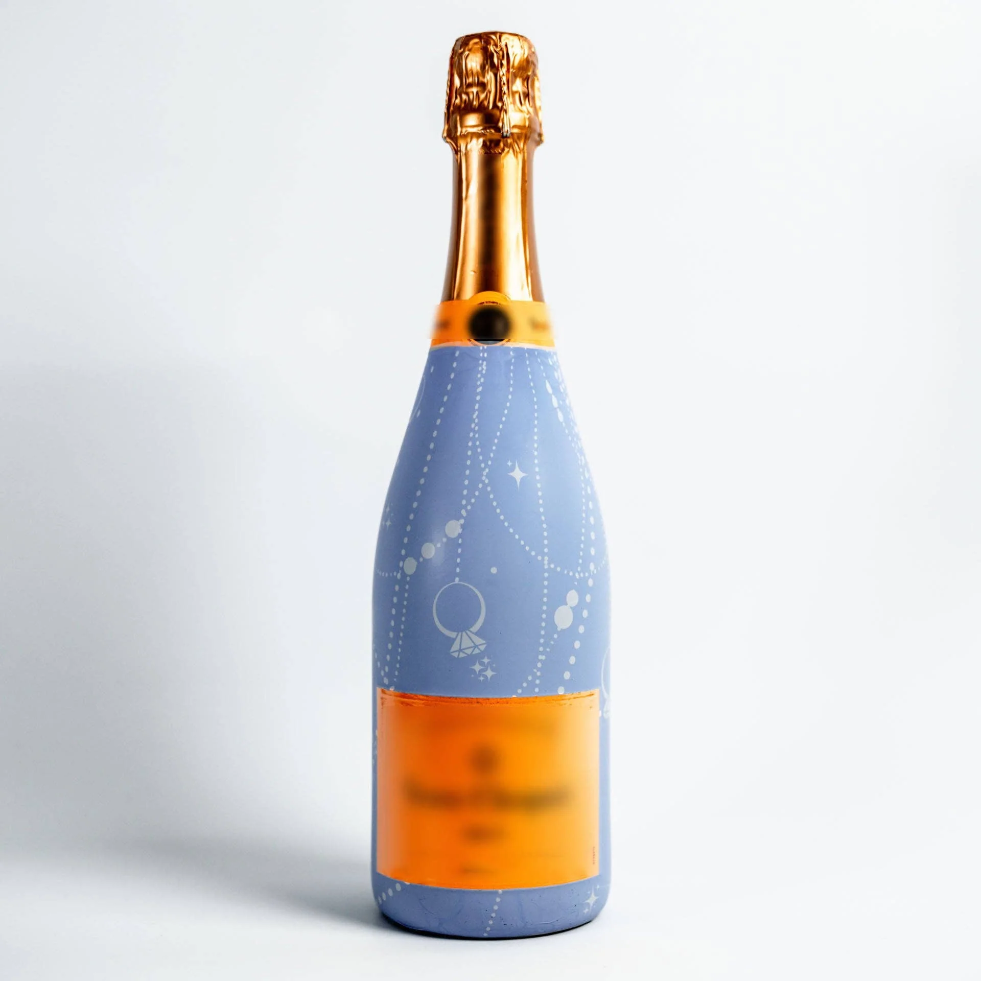 Blue Pearls and Prosecco Bottle Wrap - Champagne Collection - Image 2