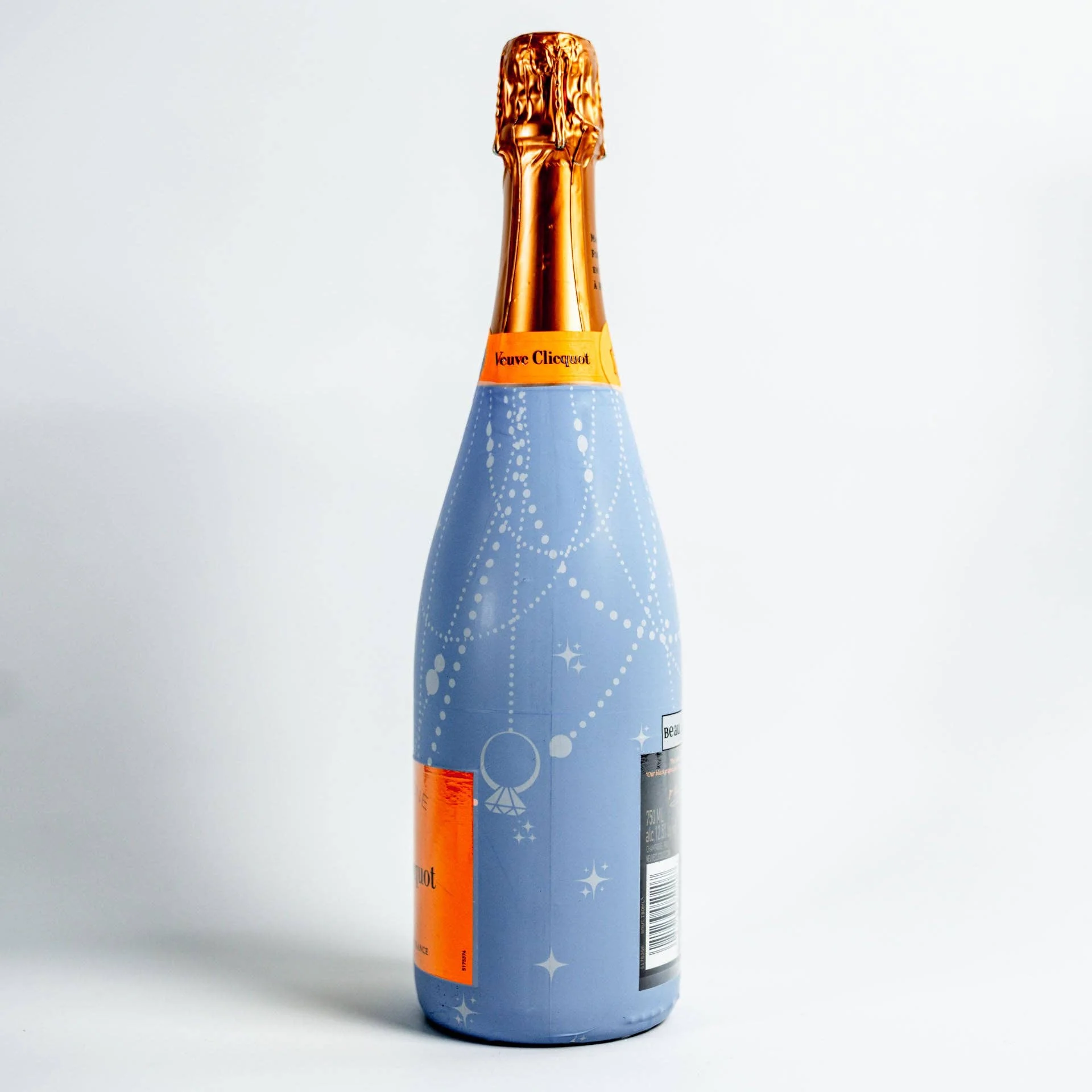 Blue Pearls and Prosecco Bottle Wrap - Champagne Collection - Image 3