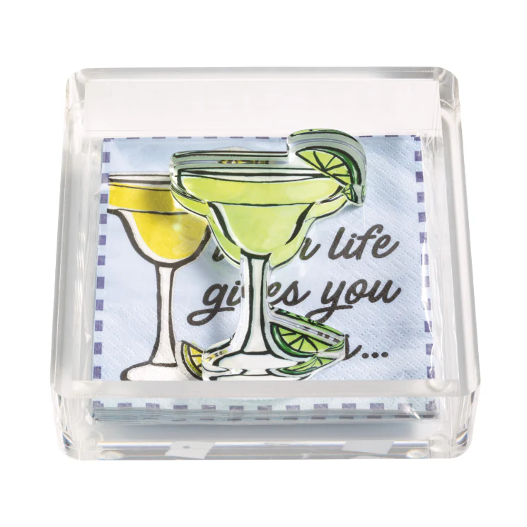 Margarita Acrylic Napkin Caddy & Weight Set