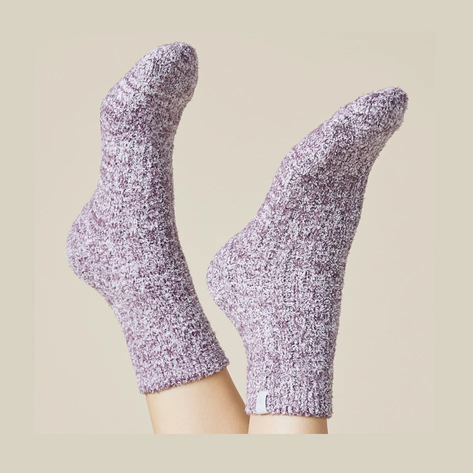 Marshmallow Crew Socks- Driftwood