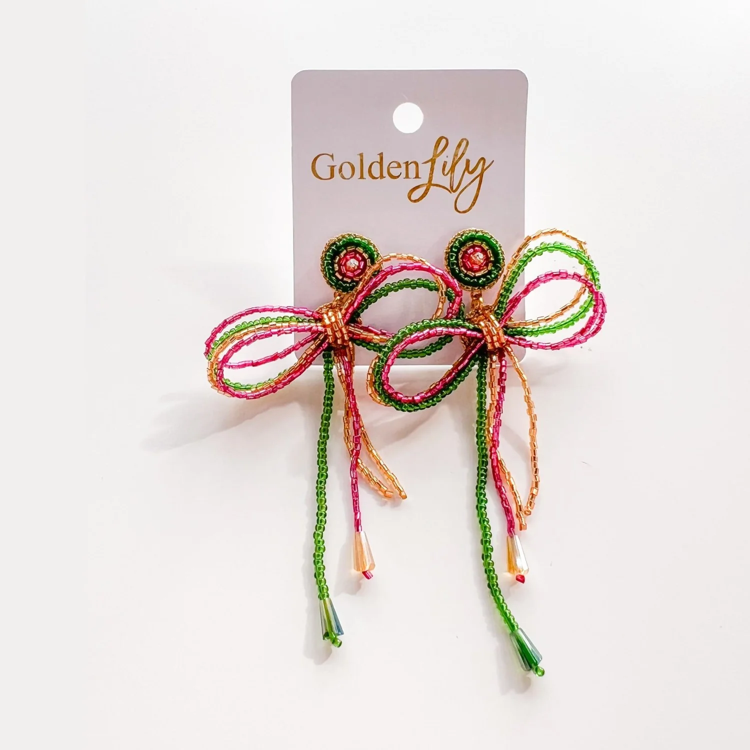 MG Bead Bow Earrings