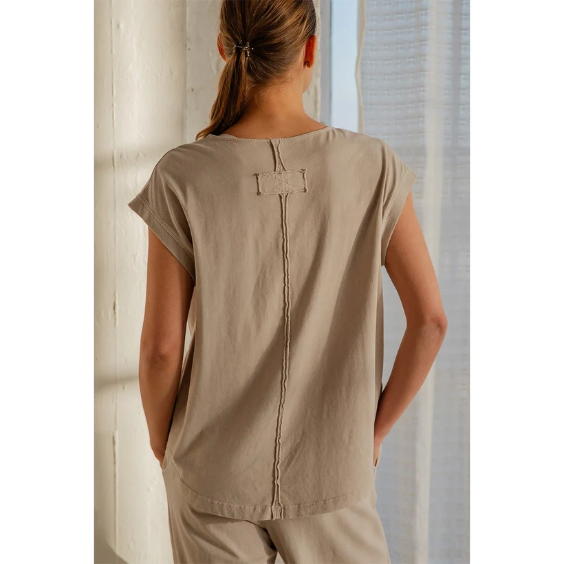 Lt. Taupe Mineral Washed Top (FINAL SALE) - Image 2