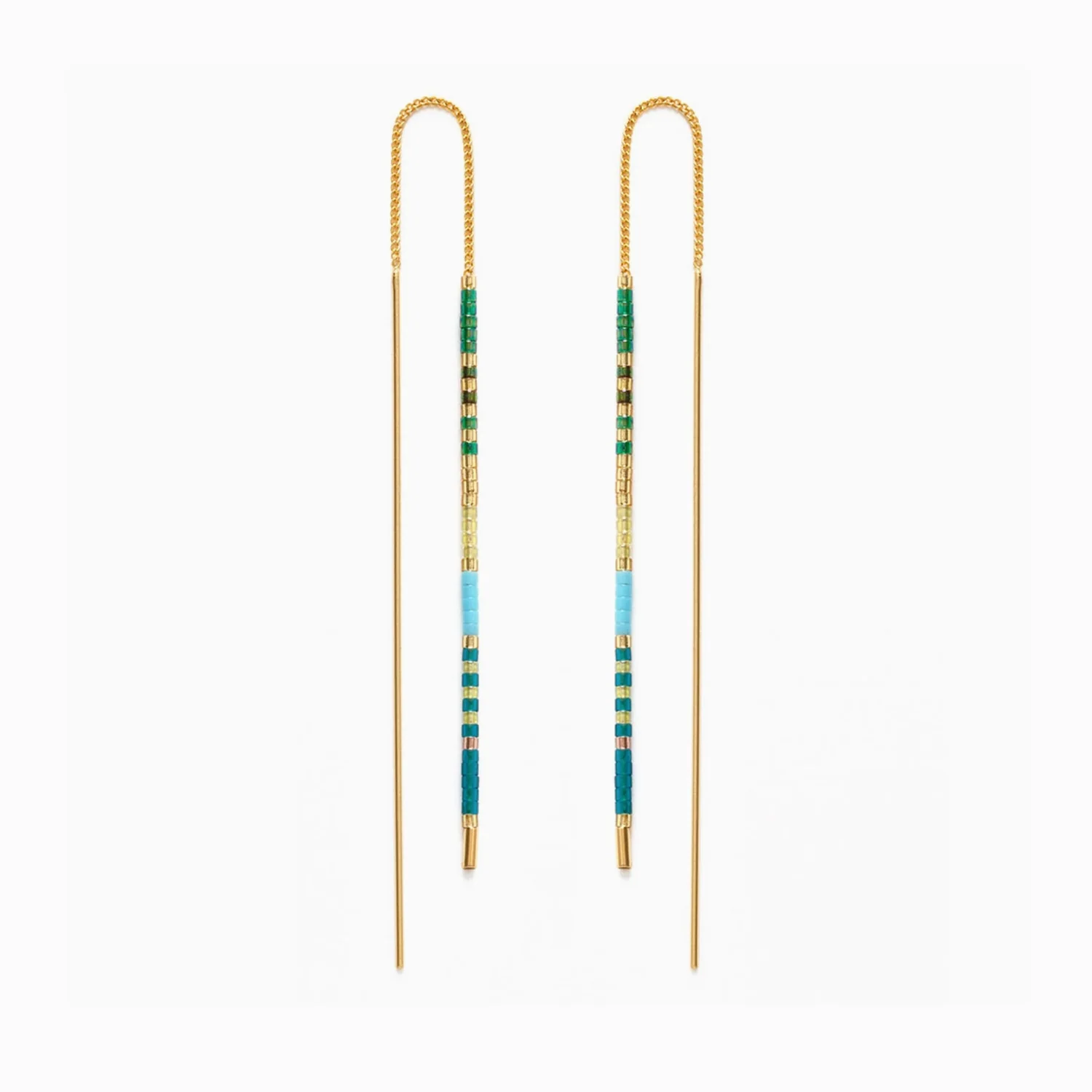 Miyuki Threader Earrings Seashore